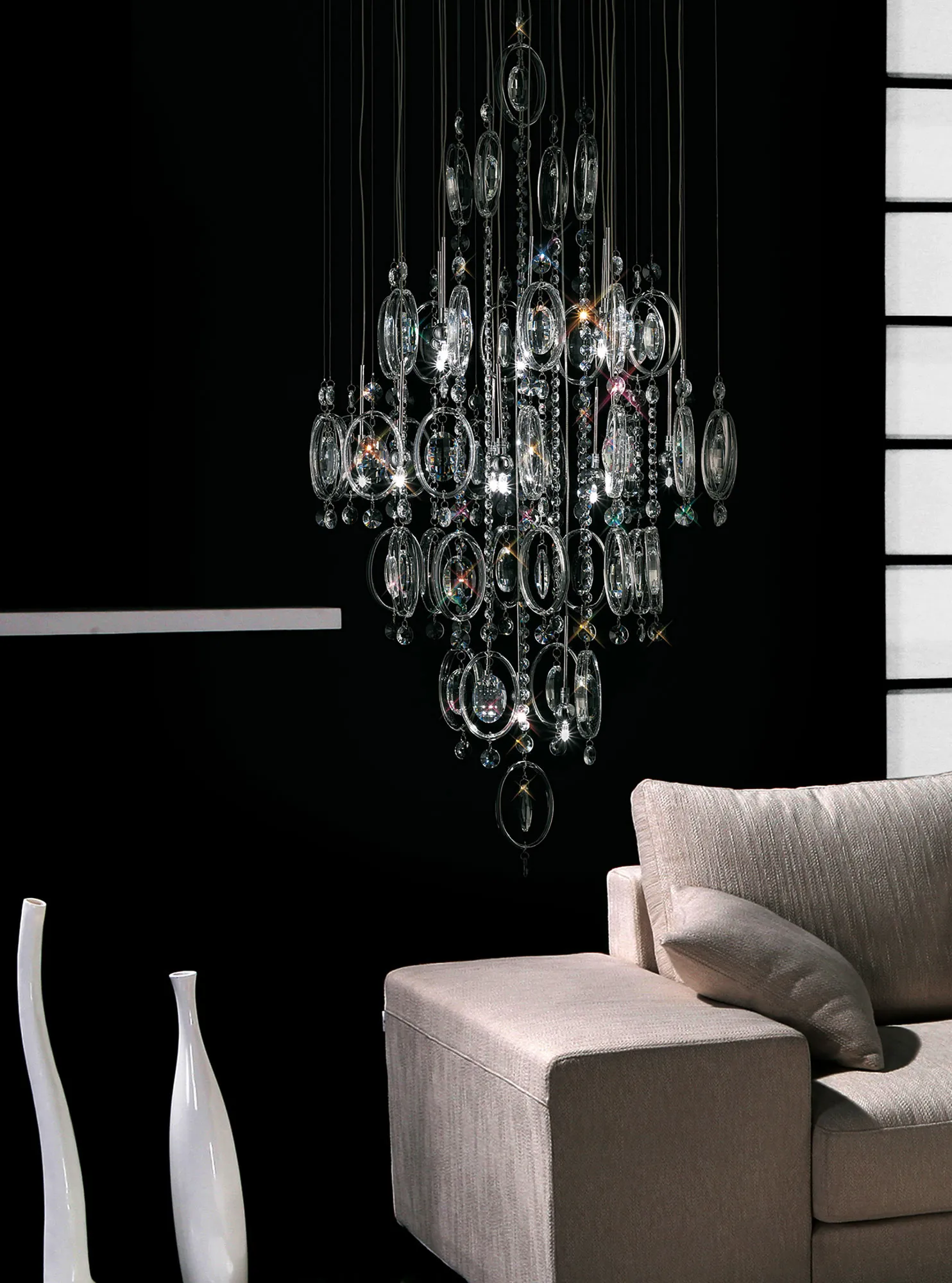 Solana Crystal Ceiling Lights Diyas Statement Crystal Fittings